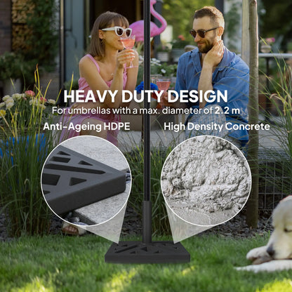 Umbrella Base, 33lbs HDPE Outdoor Stand with Cut-Out Design