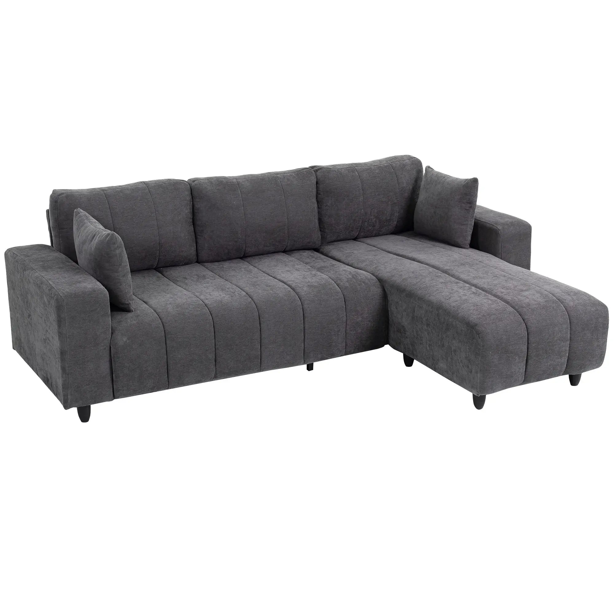L-Shaped 3-Seater Sectional Sofa With Chaise, Spring Cushion, Grey L Shaped Couchs at Gallery Canada