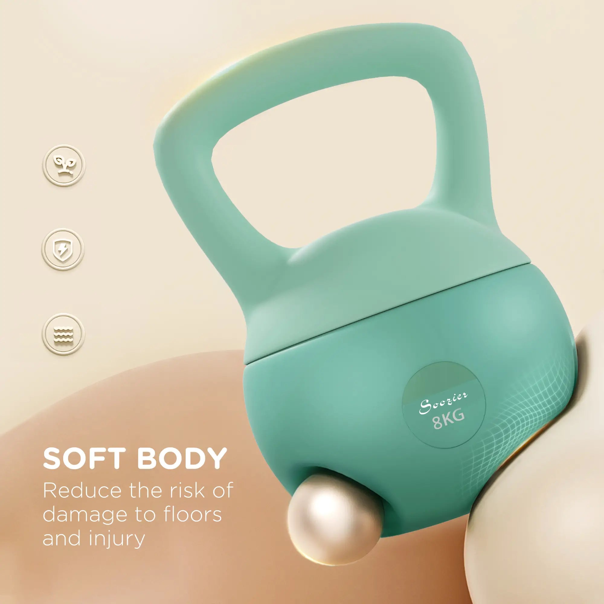 18 lb Soft Kettlebell, Sand Filled, Grip Handle, Full Body Workout Strength Training Equipment at Gallery Canada