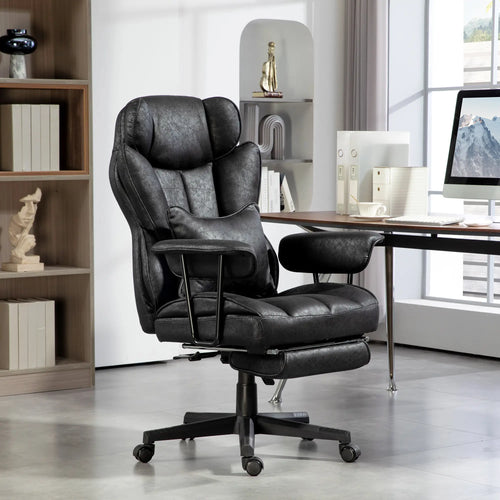 Big and Tall Office Chair with Foot Rest, 400LBS, High Back, Black