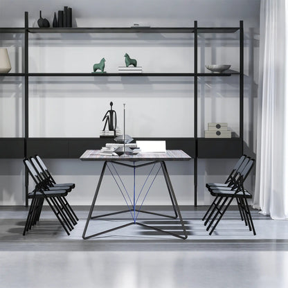 Set of 4 Metal Foldable Chairs, Corduroy Padded, Grey Dining Chairs at Gallery Canada