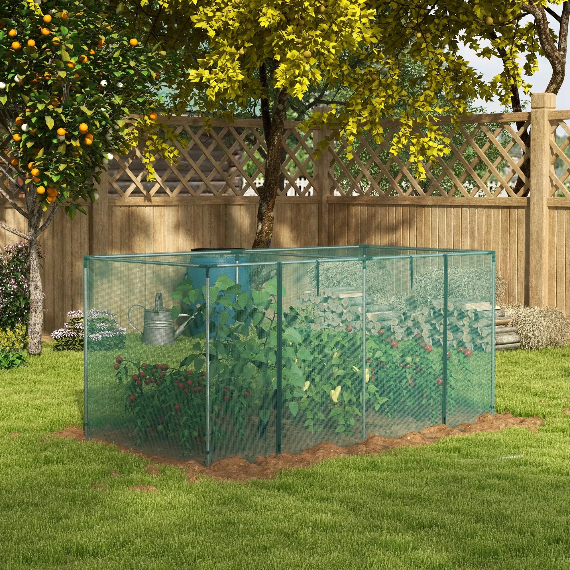 Galvanized Steel Crop Cage, Plant Protection Tent, 8' x 4', Green Walk In Greenhouses at Gallery Canada