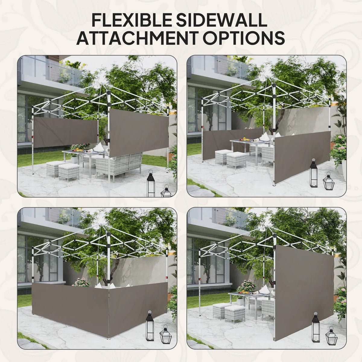 Canopy Sidewalls, 10' x 10' or 10' x 20', 2 PCS, Grey Gazebo Sidewalls at Gallery Canada