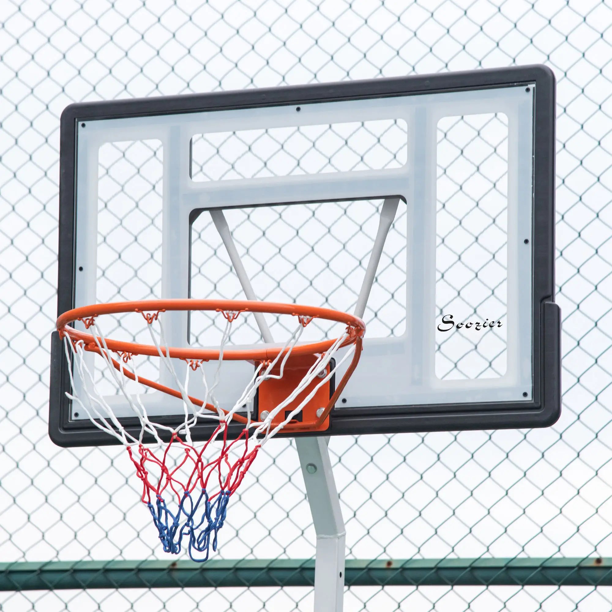 Portable Basketball Hoop, 7ft-8.5ft Adjustable with Wheels, 32.3