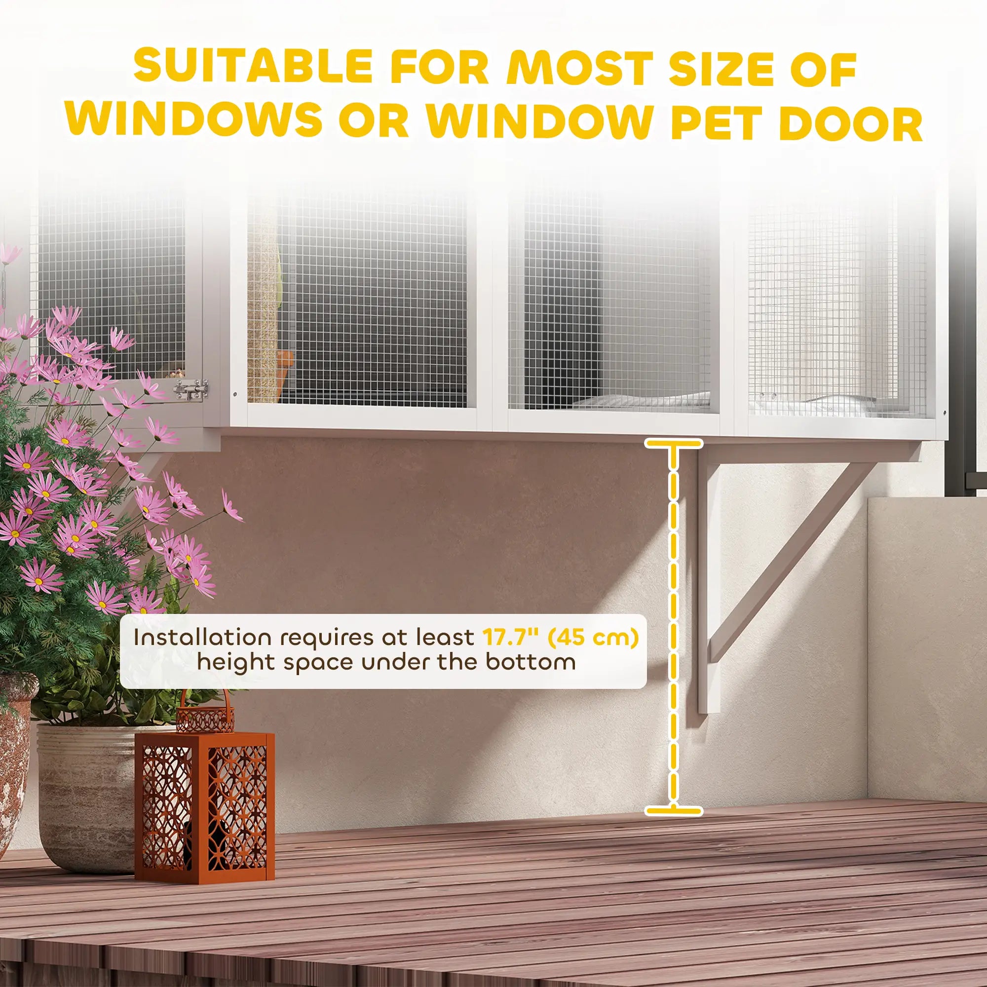 Wooden Catio Outdoor, Cat Window Box Enclosure, White Outdoor Cat Enclosures at Gallery Canada
