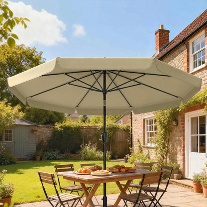 10 ft Outdoor Patio Umbrella, Push Button Tilt Crank, Khaki Sun Umbrellas at Gallery Canada