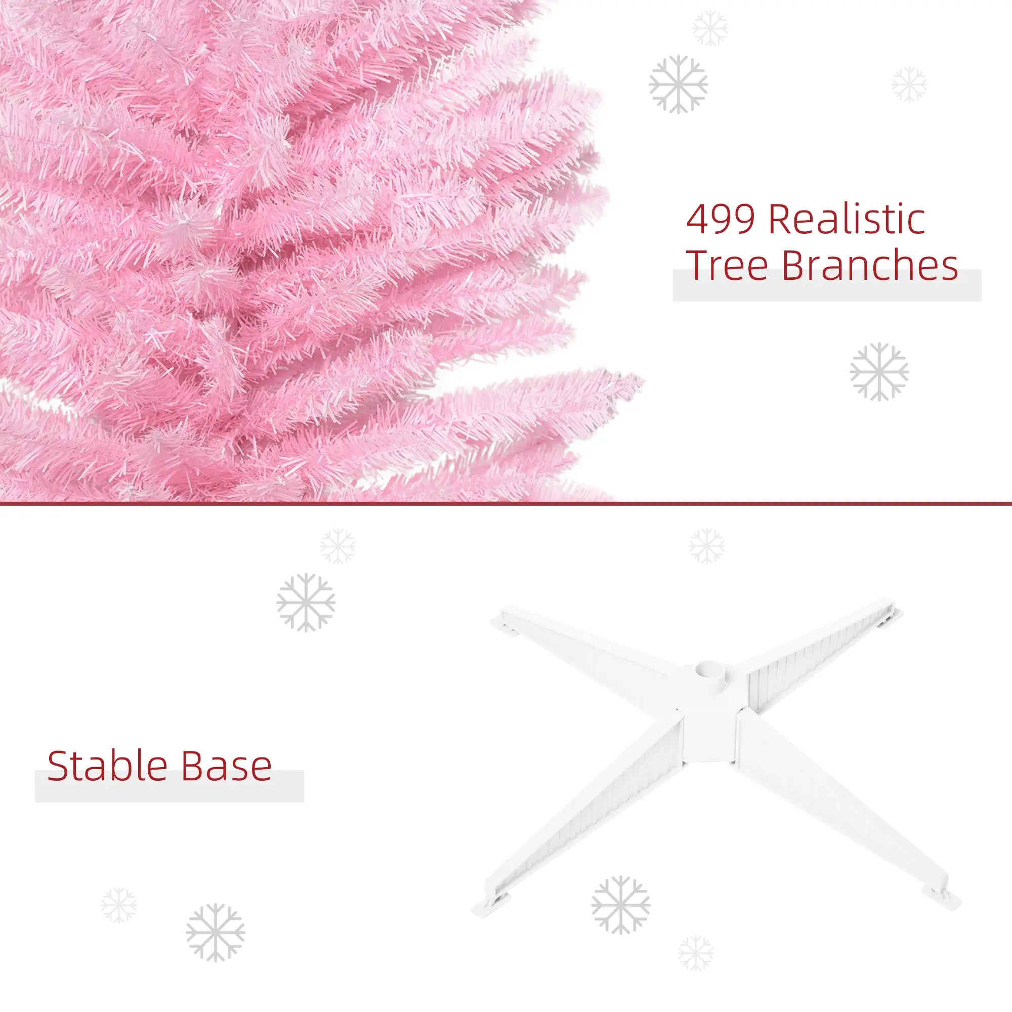 7' Slim Artificial Christmas Tree, Realistic Branches, Sturdy Metal Stand, Pink Pencil Christmas Trees at Gallery Canada