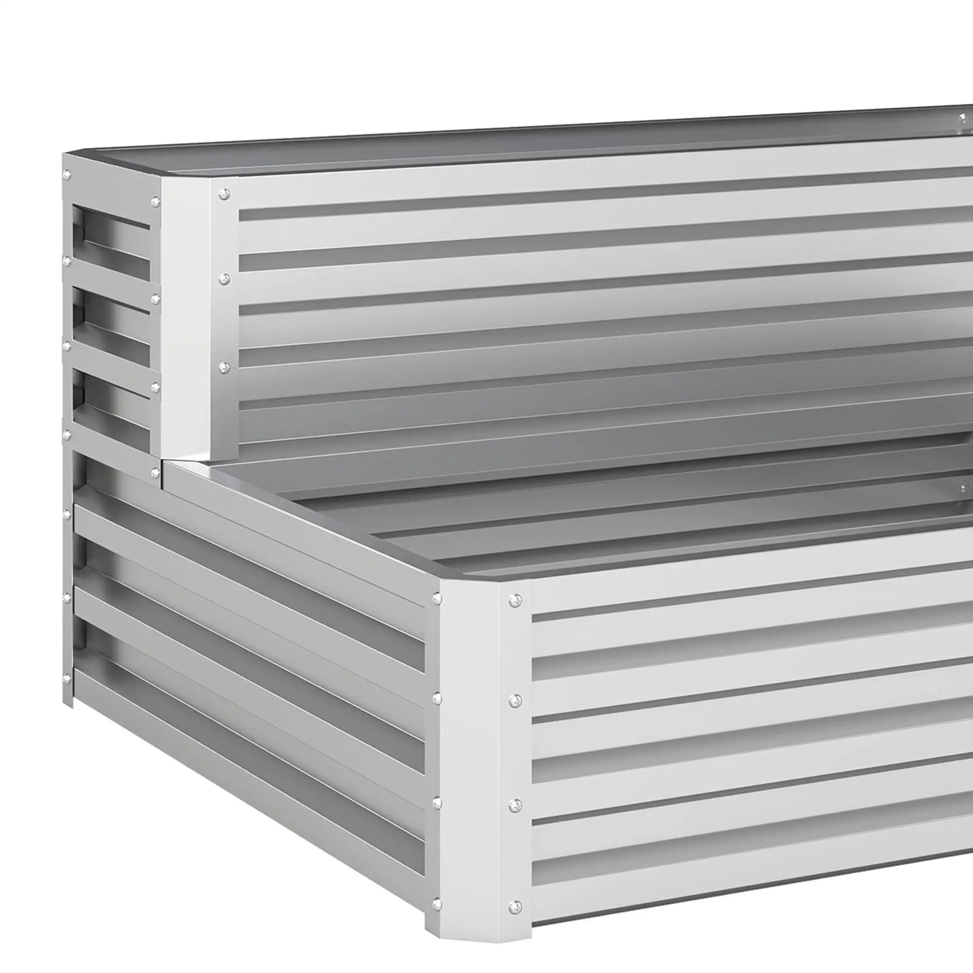2 Tier Galvanized Raised Garden Bed, Steel Planter Box, 47