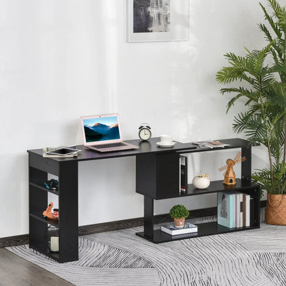 L Shaped Desk, 360° Rotating Corner, Computer Writing Table, Black Writing Desks at Gallery Canada