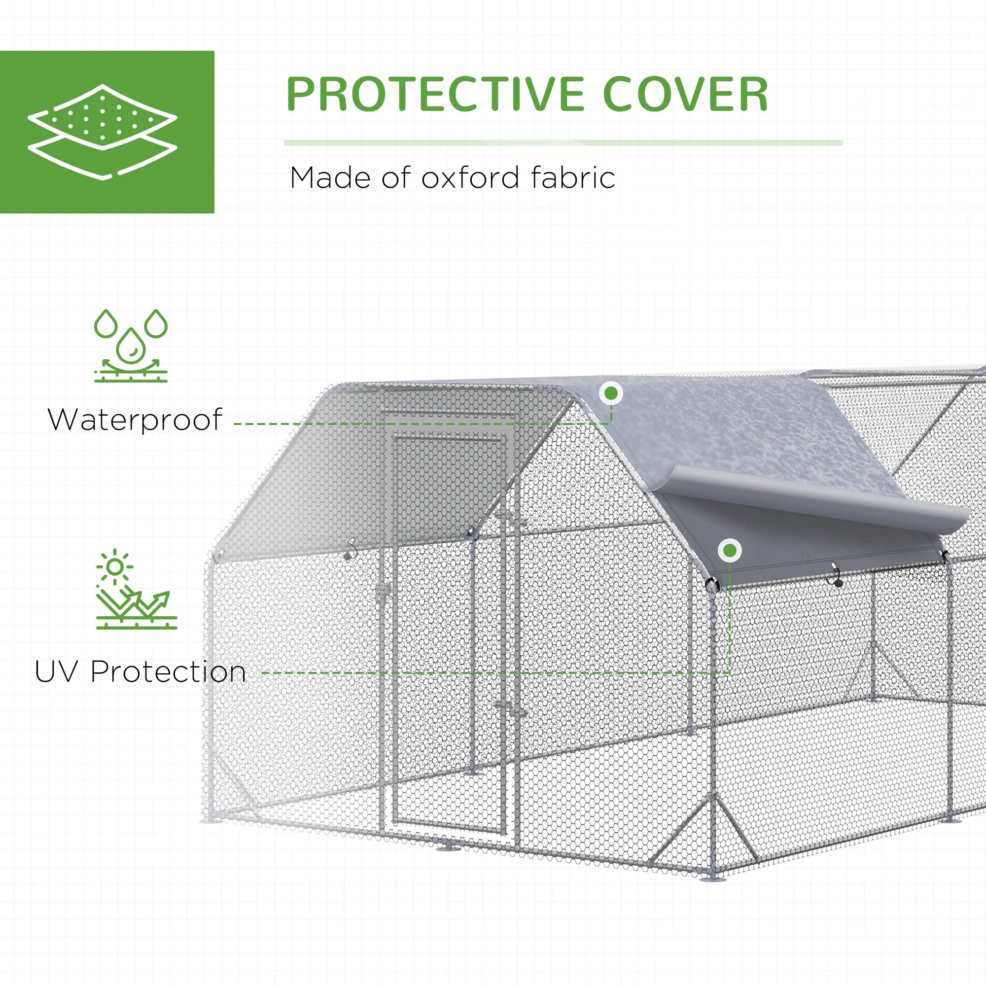 Large Metal Chicken Coop, Walk-In Enclosure, 9.2' x 18.7' x 6.5', Silver Chicken Coops at Gallery Canada