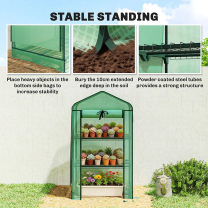 Mini Greenhouse, 27.6" x 19.7" x 50", Screen Roof, Roll-Up Door, Green Portable Greenhouses at Gallery Canada