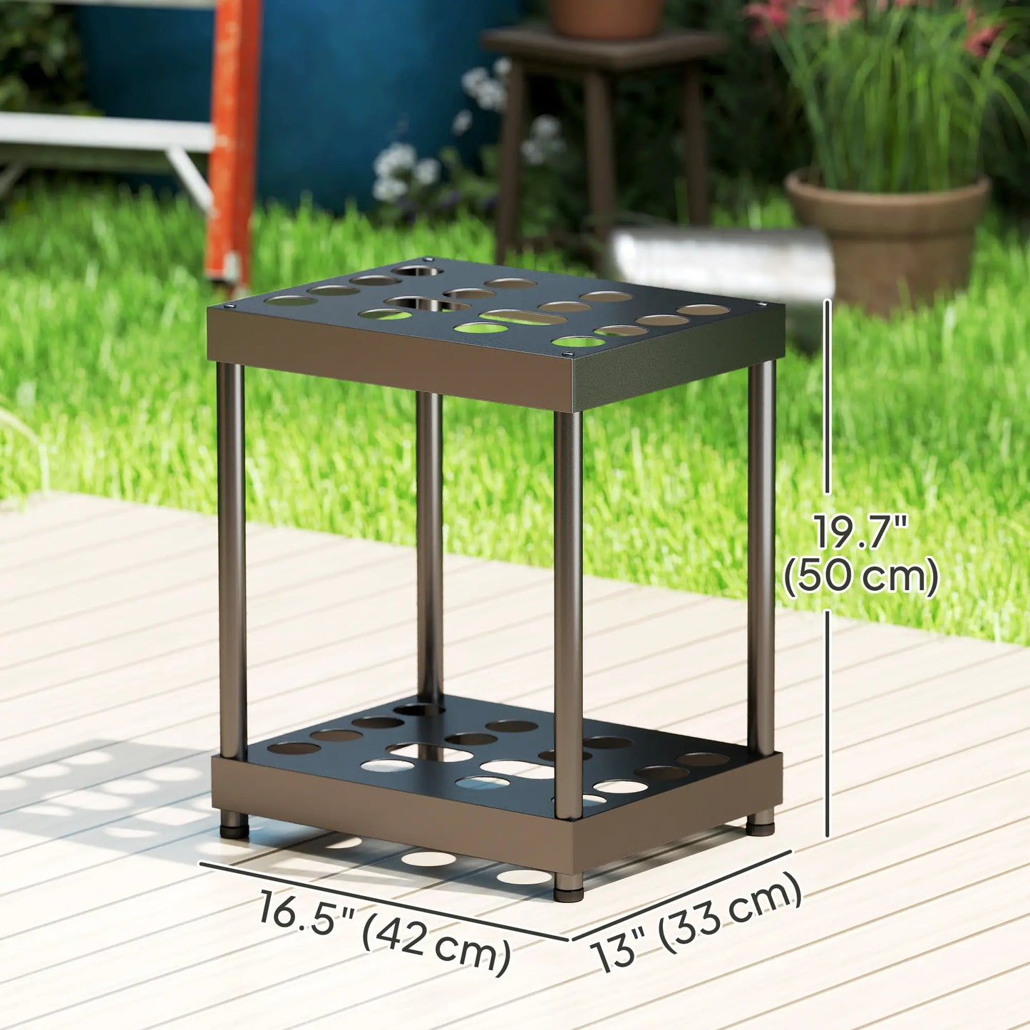 Heavy-Duty Metal Garden Tool Storage Rack, 16 Tool Organizer Garden Accessories at Gallery Canada
