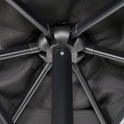6.6FT Outdoor Patio Umbrella, 6 Solid Ribs, Black Patio Umbrellas at Gallery Canada