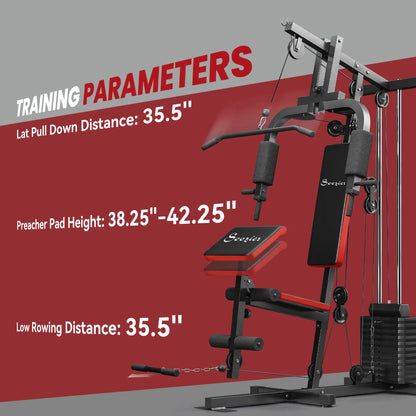 Weight Training Machine, Multifunction Home Gym, 143lbs, Red Power Towers at Gallery Canada
