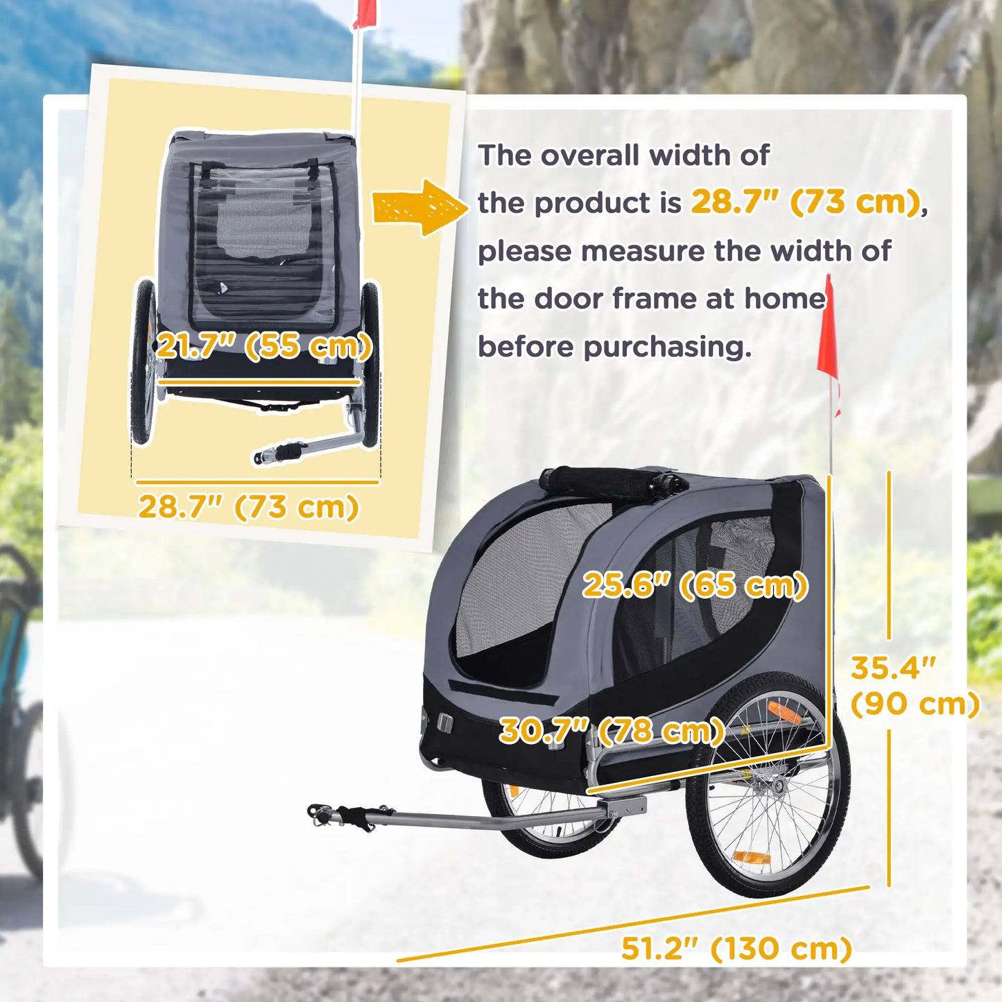 Dog Bike Trailer, Foldable, For Small Medium Dogs, Grey Dog Bike Trailers & Strollers at Gallery Canada