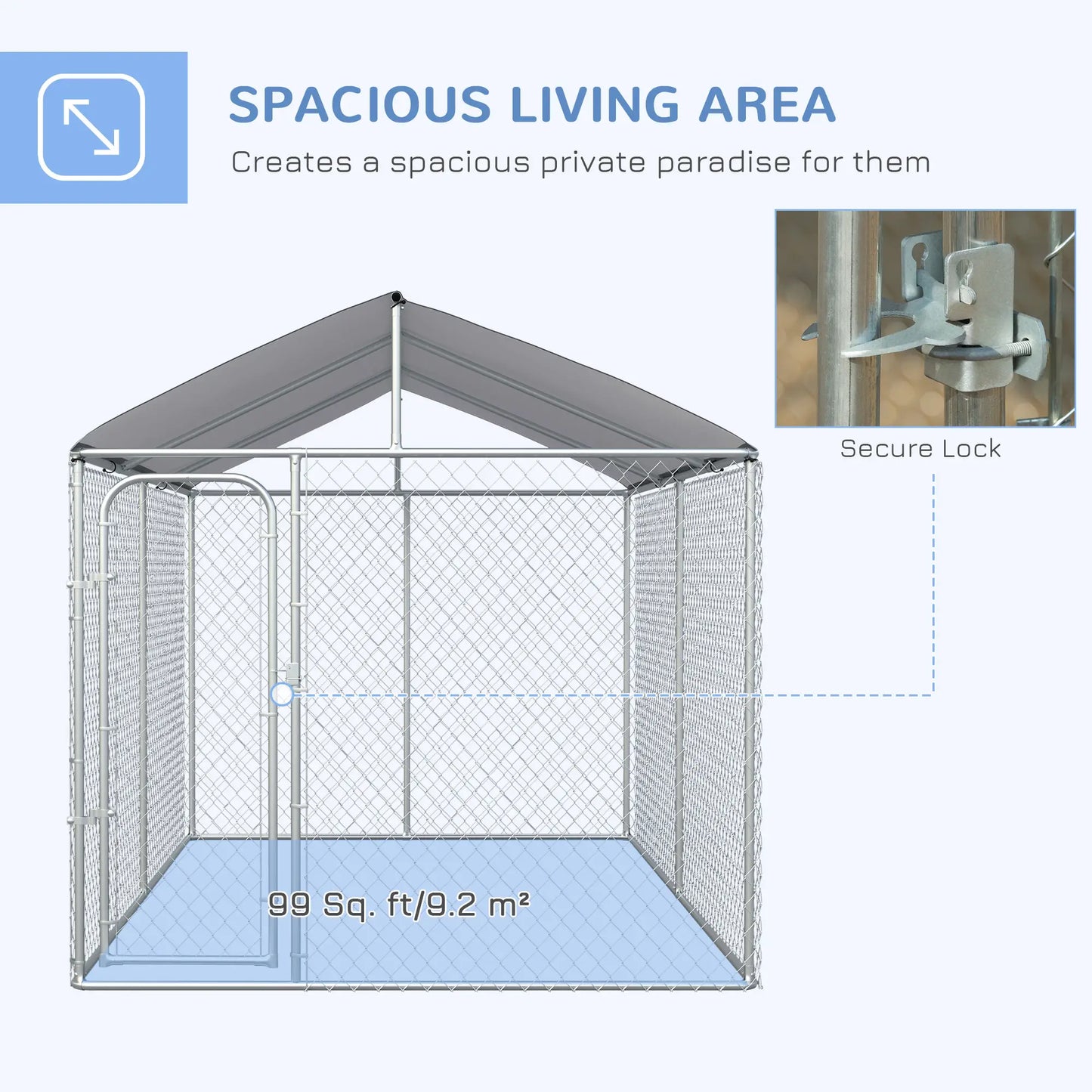 Outdoor Dog Kennel, Heavy Duty Playpen With Cover, 13.1' x 7.5' x 7.5' Houses, Kennels & Pens at Gallery Canada