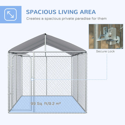 Outdoor Dog Kennel, Heavy Duty Playpen With Cover, 13.1' x 7.5' x 7.5' Houses, Kennels & Pens at Gallery Canada