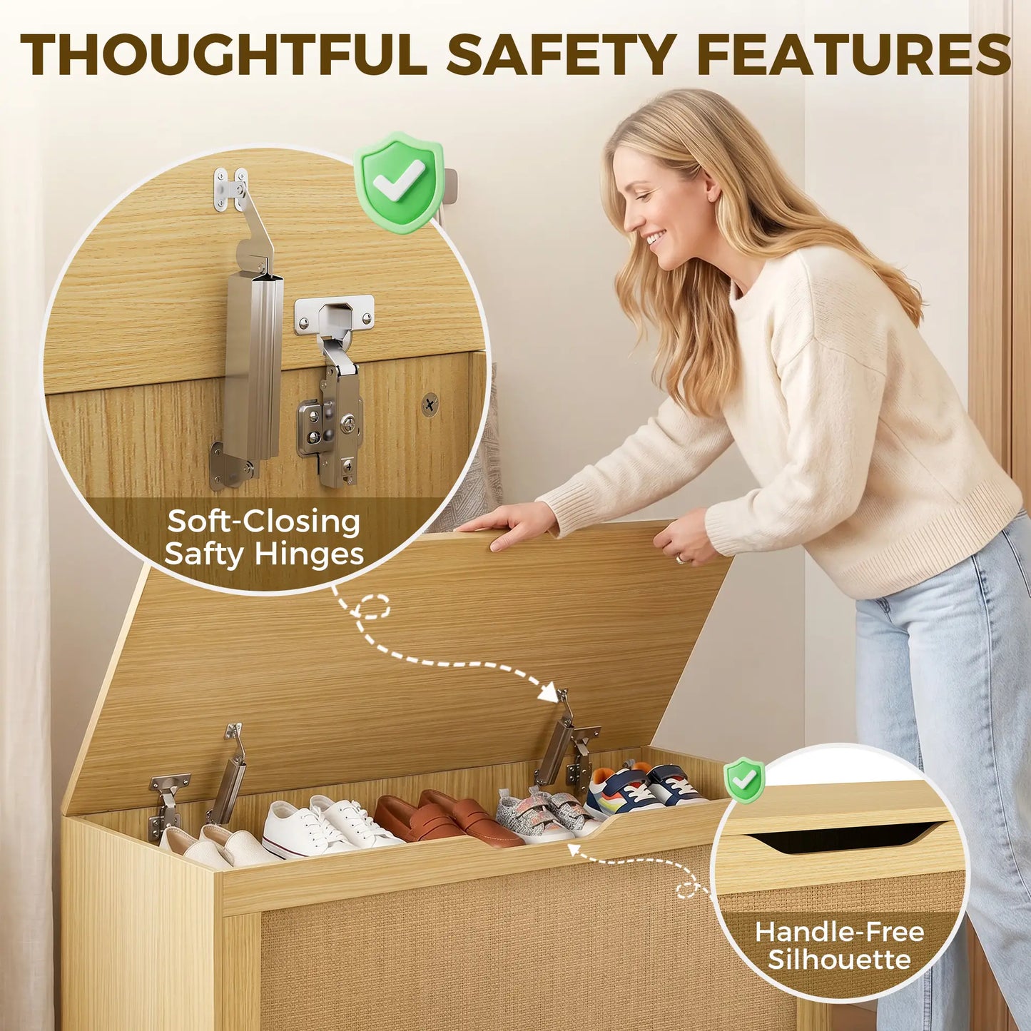 Storage Chest with Lift Top Storage Chest with Safety Hinges 39.4" Oak Storage Cabinets at Gallery Canada