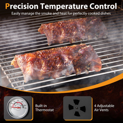 Vertical 2-Tier Outdoor Grill With Temperature Gauge, Black Outdoor Grills at Gallery Canada