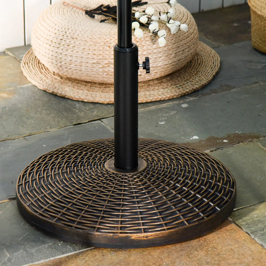 55 lbs 21" Heavy Duty Umbrella Base, Rattan Design, Bronze Umbrella Bases Antique Bronze at Gallery Canada