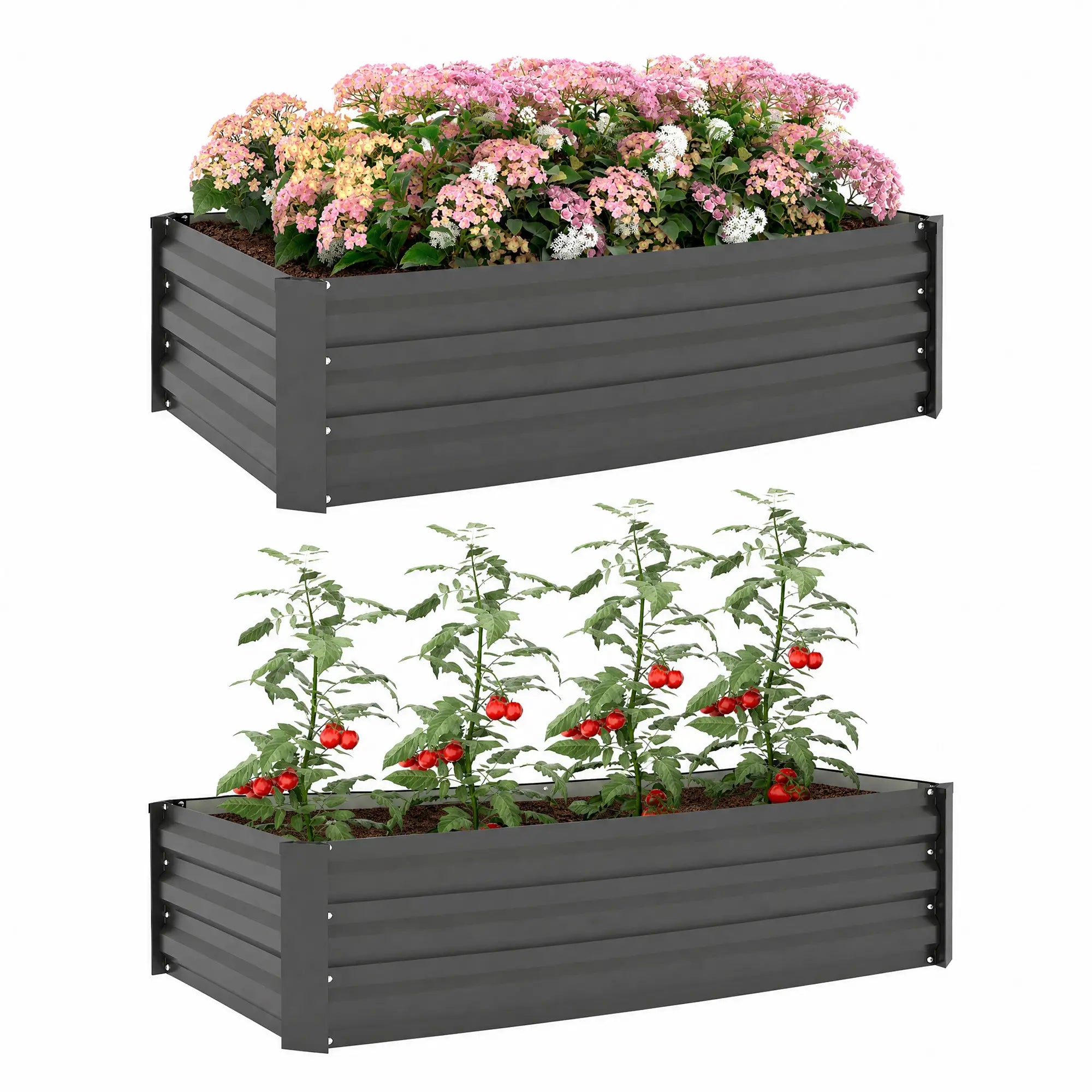 Galvanized Raised Garden Beds, Outdoor Planter Box, Black Galvanized Planter Boxes at Gallery Canada