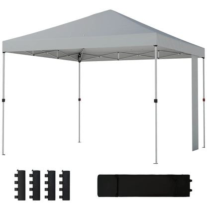 9.6 x 9.6 ft Pop Up Canopy Tent, UPF 50+, With Pockets, Sandbags, Wheeled Bag Pop Up Canopies Light Grey, White at Gallery Canada