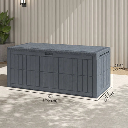 100 Gallon Waterproof Lockable Deck Box, Outdoor Storage, Gas Rods Patio Storage Boxes at Gallery Canada