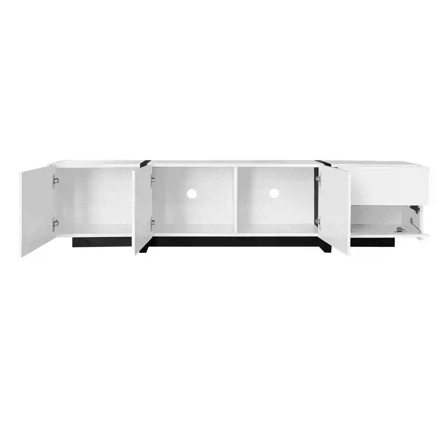 TV Cabinet, High Gloss Finish, Ample Storage, 67" L x 11.5" W x 11.5" H, White TV Stands at Gallery Canada