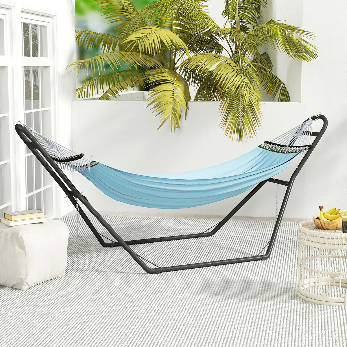 Steel Hammock Stand, Adjustable Height, 109.4", Black
