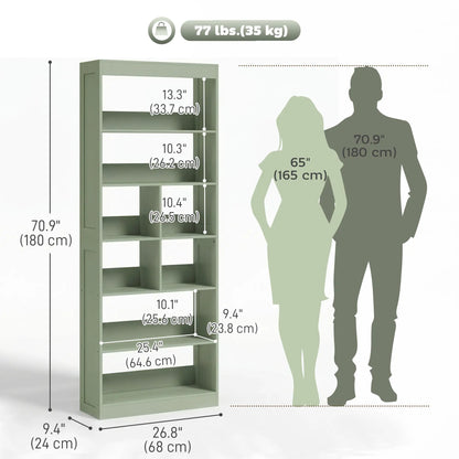 6-Tier Bookshelf, Storage Shelves, Green Display Bookshelves at Gallery Canada