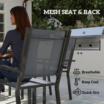 7-Piece Outdoor Dining Set, 6 Stackable Chairs, Rectangle Table, WPC Top Outdoor Dining Sets at Gallery Canada