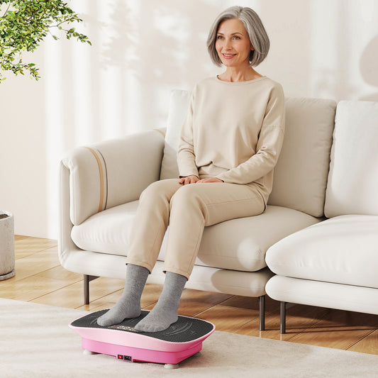 Vibration Plate Exercise Machine, 10 Speed Intensities, Pink Vibration Exercise Machines Pink at Gallery Canada