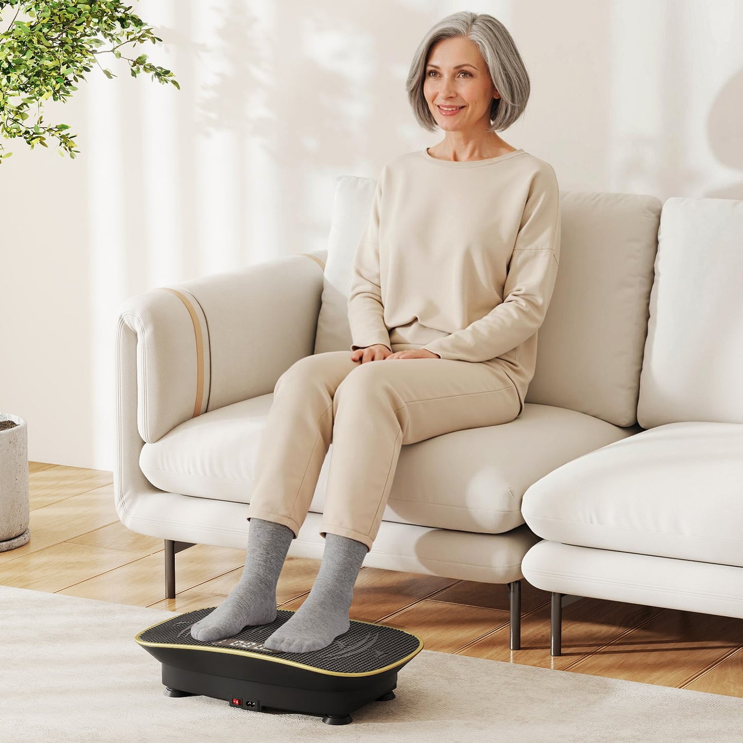 Vibration Plate Exercise Machine, 10 Speed Intensities, Black Vibration Exercise Machines at Gallery Canada
