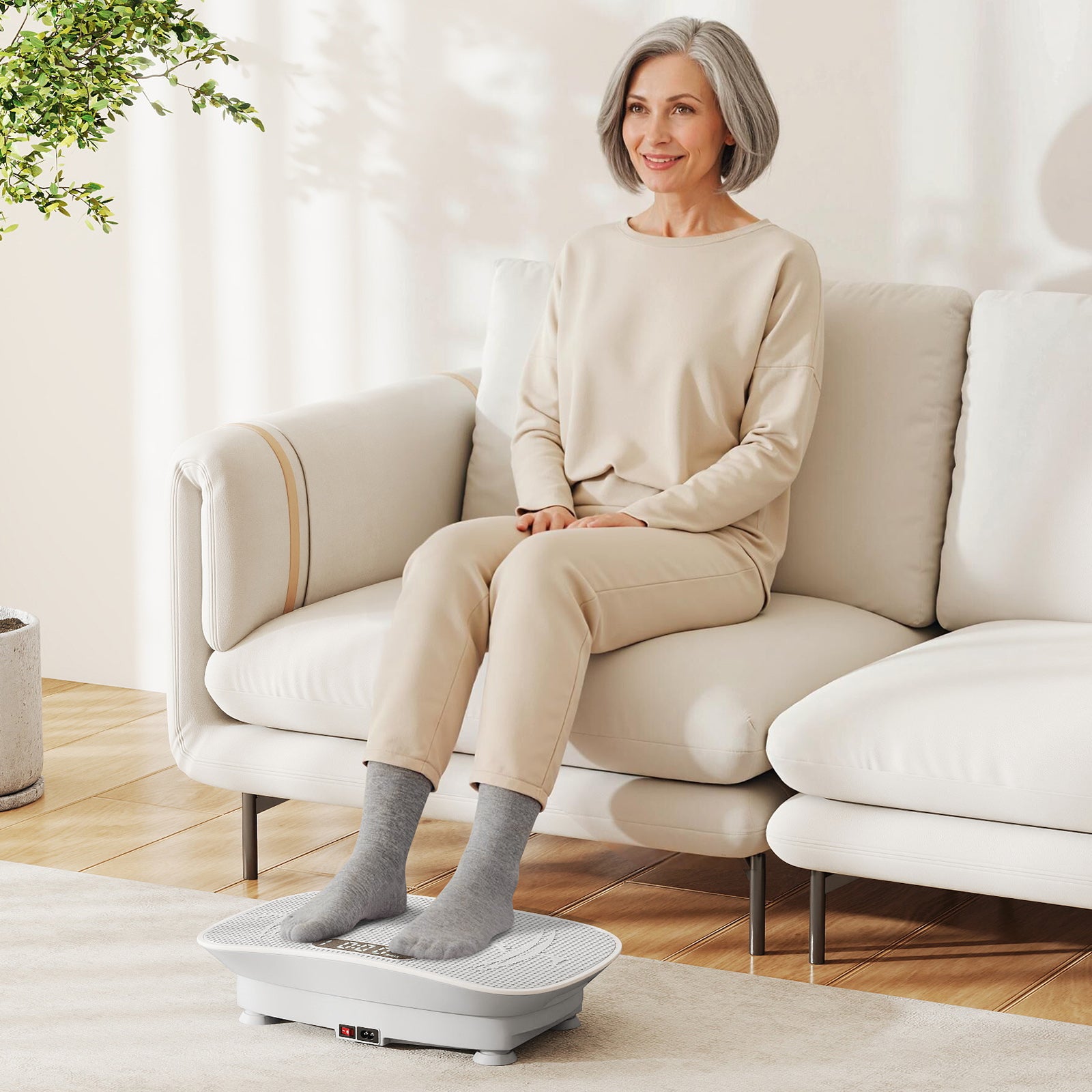 Vibration Plate Exercise Machine, 10 Speed Intensities, Gray Vibration Exercise Machines at Gallery Canada