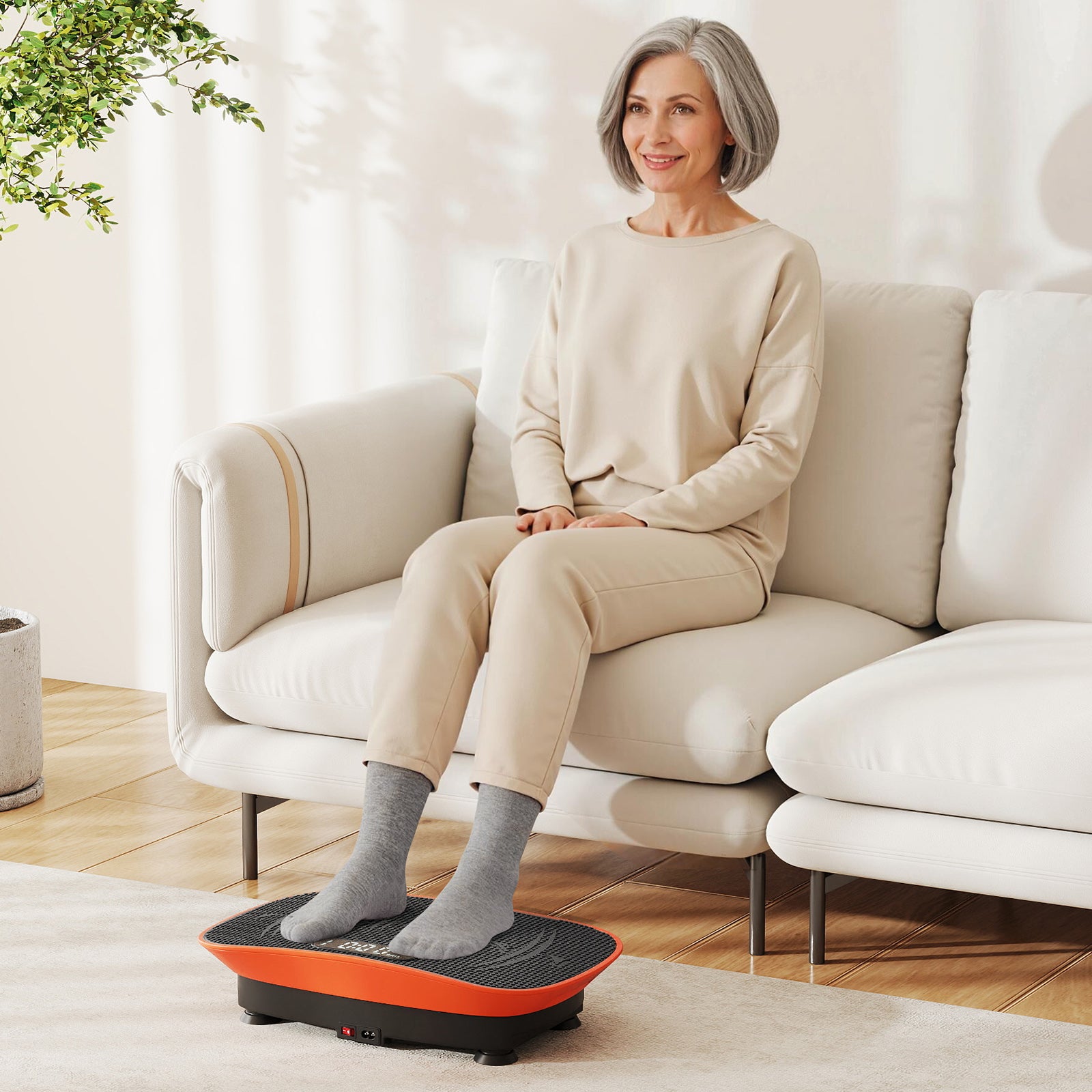 Vibration Plate Exercise Machine, 10 Speed Intensities, Orange Vibration Exercise Machines at Gallery Canada