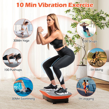 Vibration Plate Exercise Machine, 10 Speed Intensities, Orange Vibration Exercise Machines at Gallery Canada