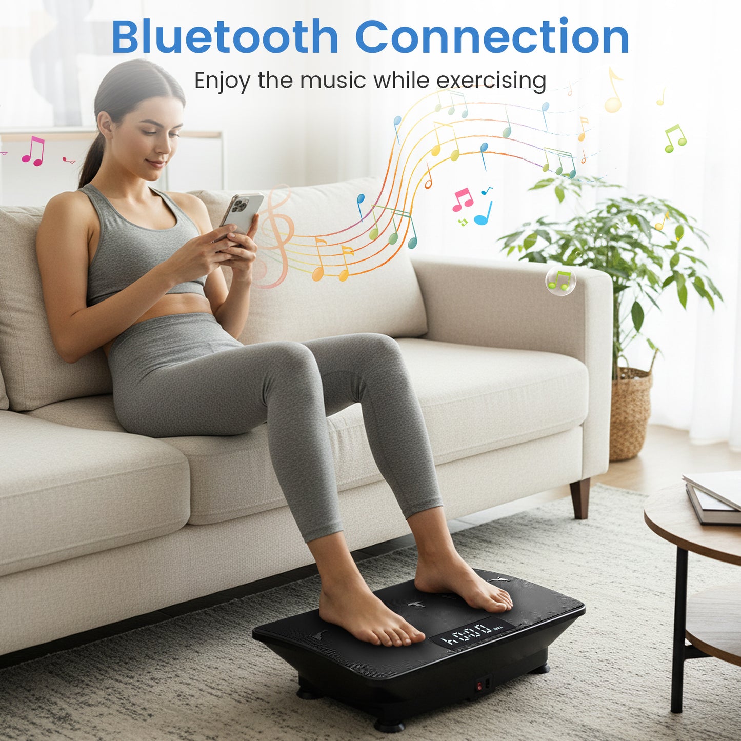Vibration Plate Exercise Machine with Gravity Sensor for Home, Black Vibration Exercise Machines at Gallery Canada
