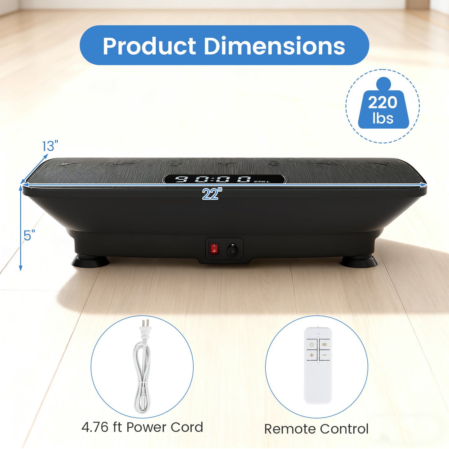 Vibration Plate Exercise Machine with Gravity Sensor for Home, Black Vibration Exercise Machines at Gallery Canada