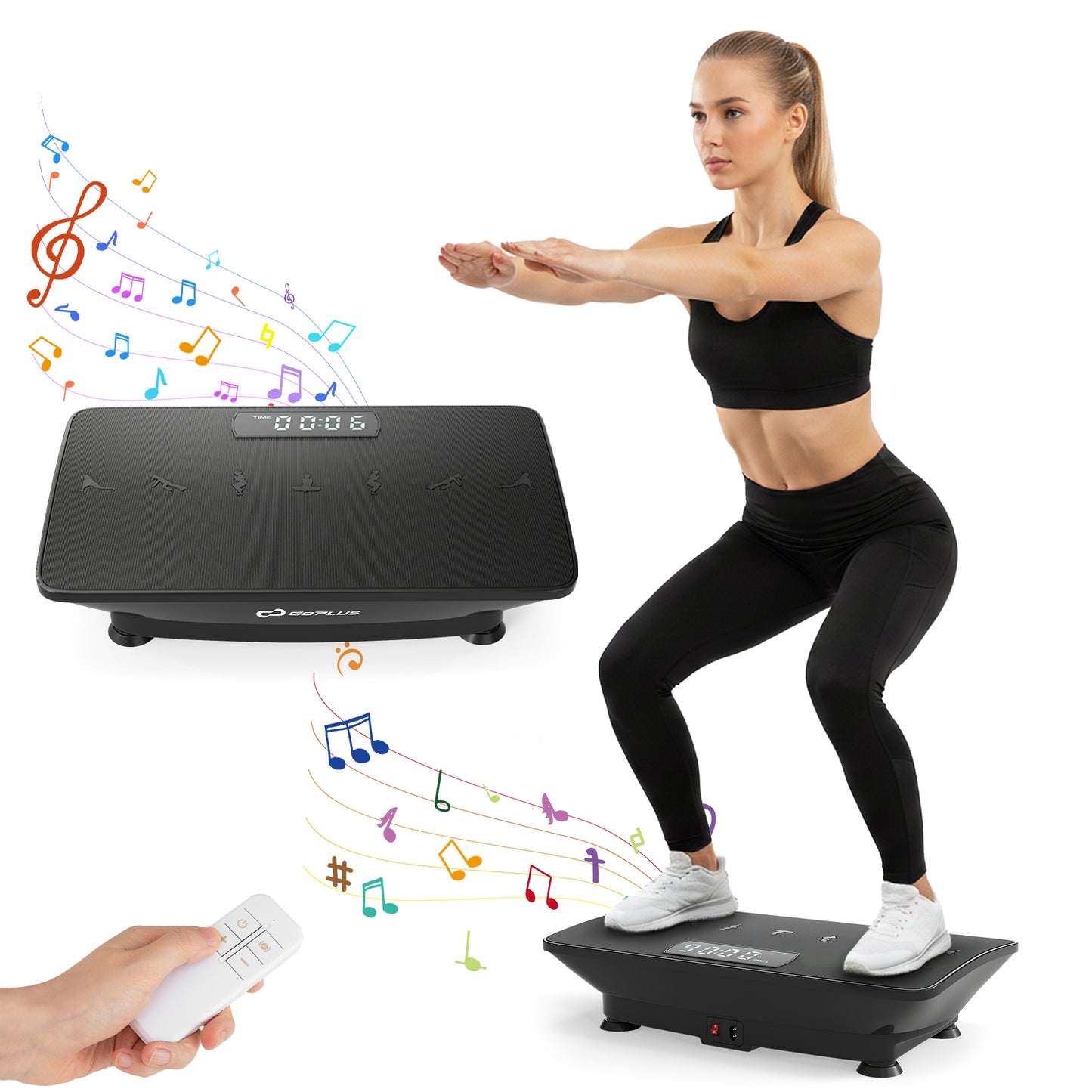Vibration Plate Exercise Machine with Gravity Sensor for Home, Black Vibration Exercise Machines at Gallery Canada