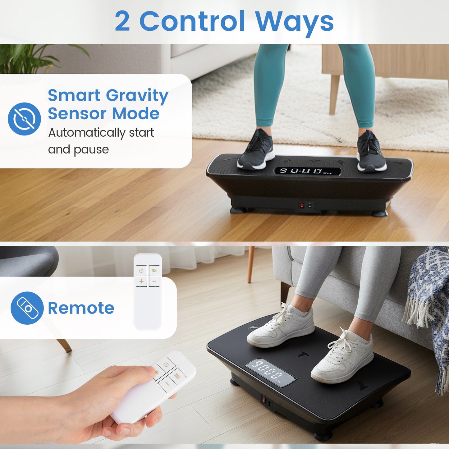 Vibration Plate Exercise Machine with Gravity Sensor for Home, Black Vibration Exercise Machines at Gallery Canada