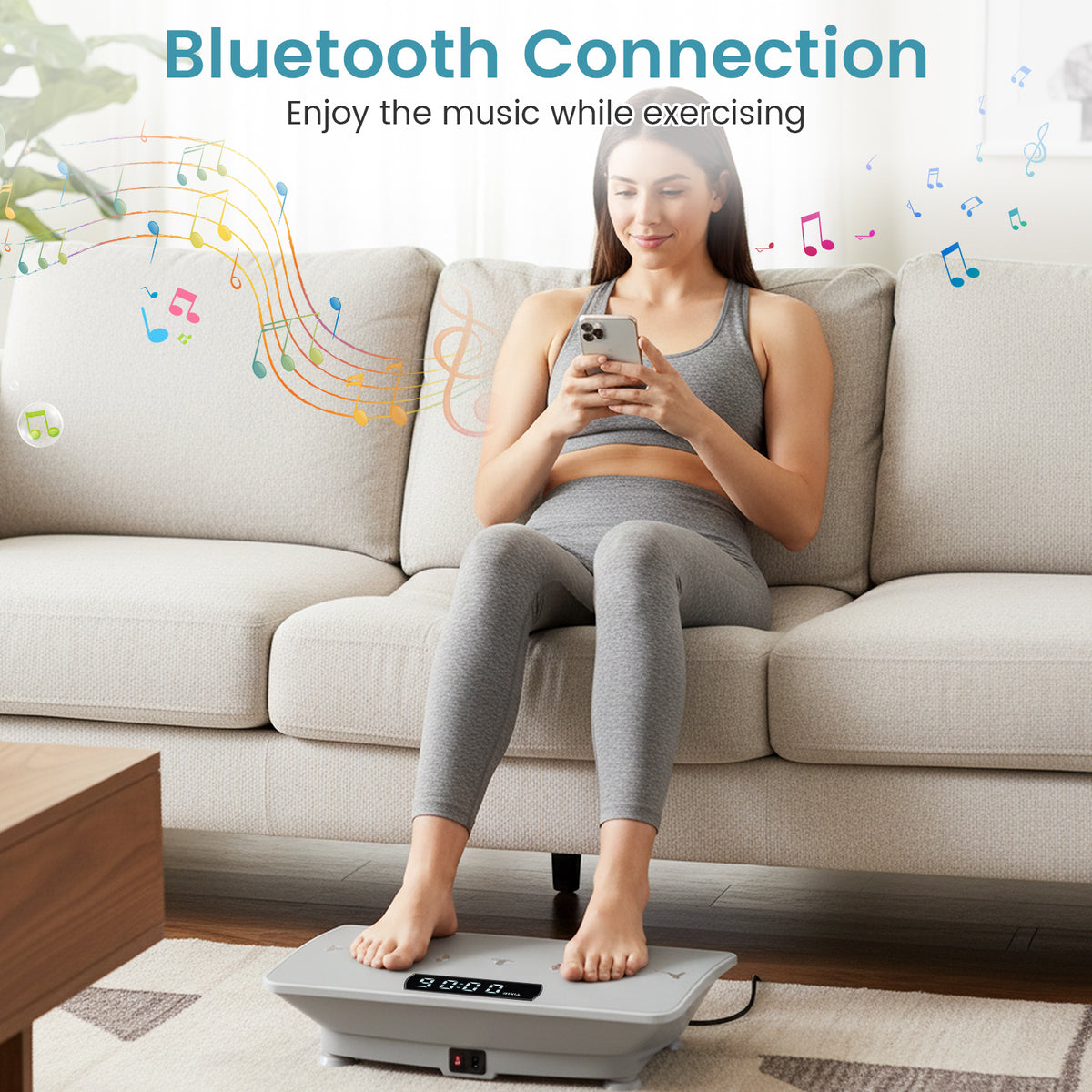 Vibration Plate Exercise Machine with Gravity Sensor for Home, Gray Vibration Exercise Machines at Gallery Canada