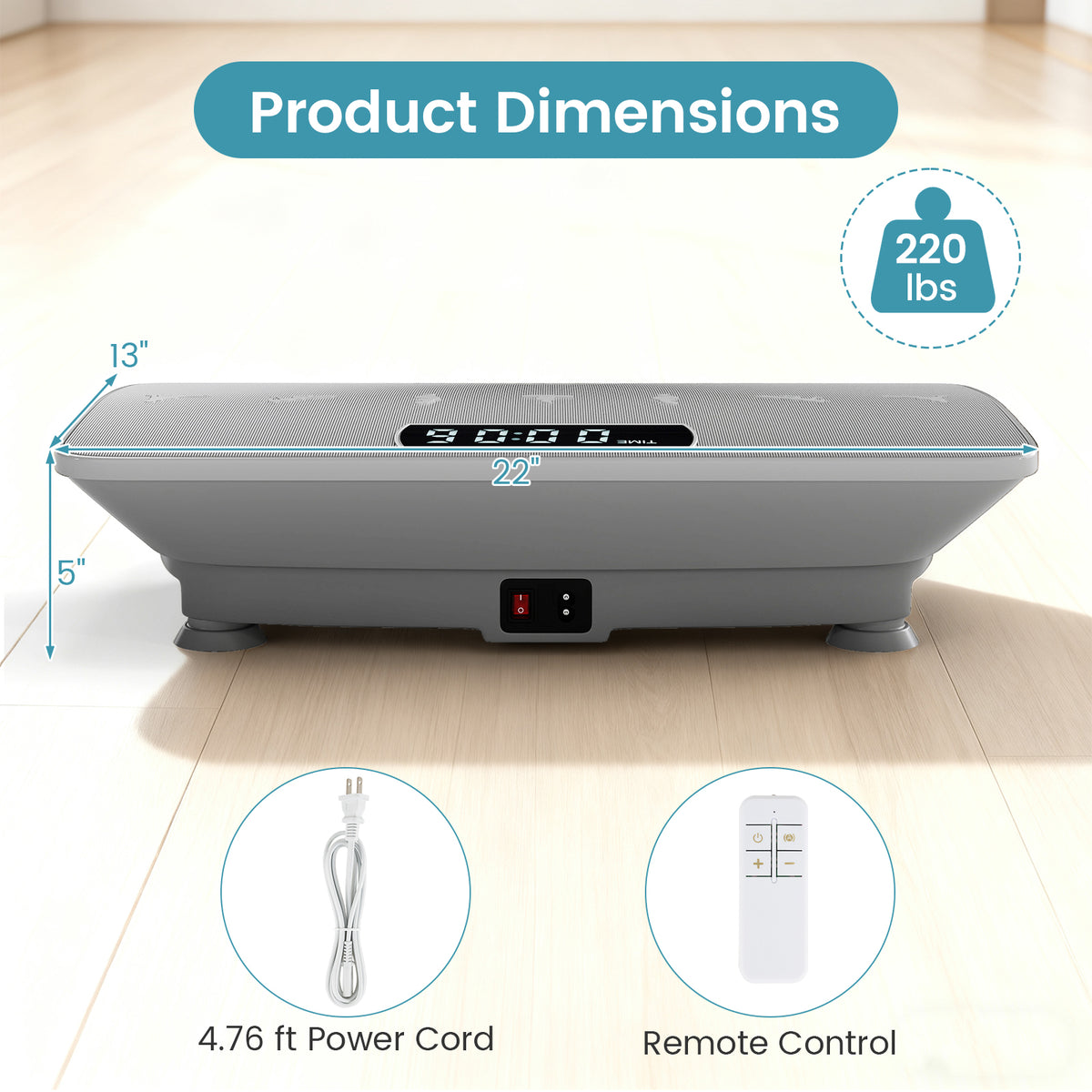 Vibration Plate Exercise Machine with Gravity Sensor for Home, Gray Vibration Exercise Machines at Gallery Canada