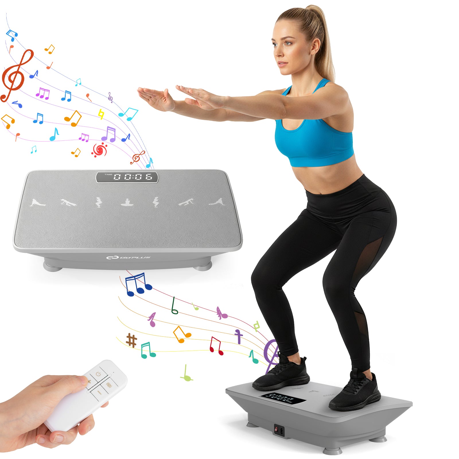 Vibration Plate Exercise Machine with Gravity Sensor for Home, Gray Vibration Exercise Machines at Gallery Canada