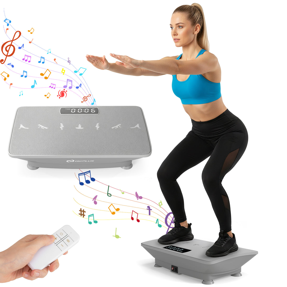 Vibration Plate Exercise Machine with Gravity Sensor for Home, Gray Vibration Exercise Machines at Gallery Canada