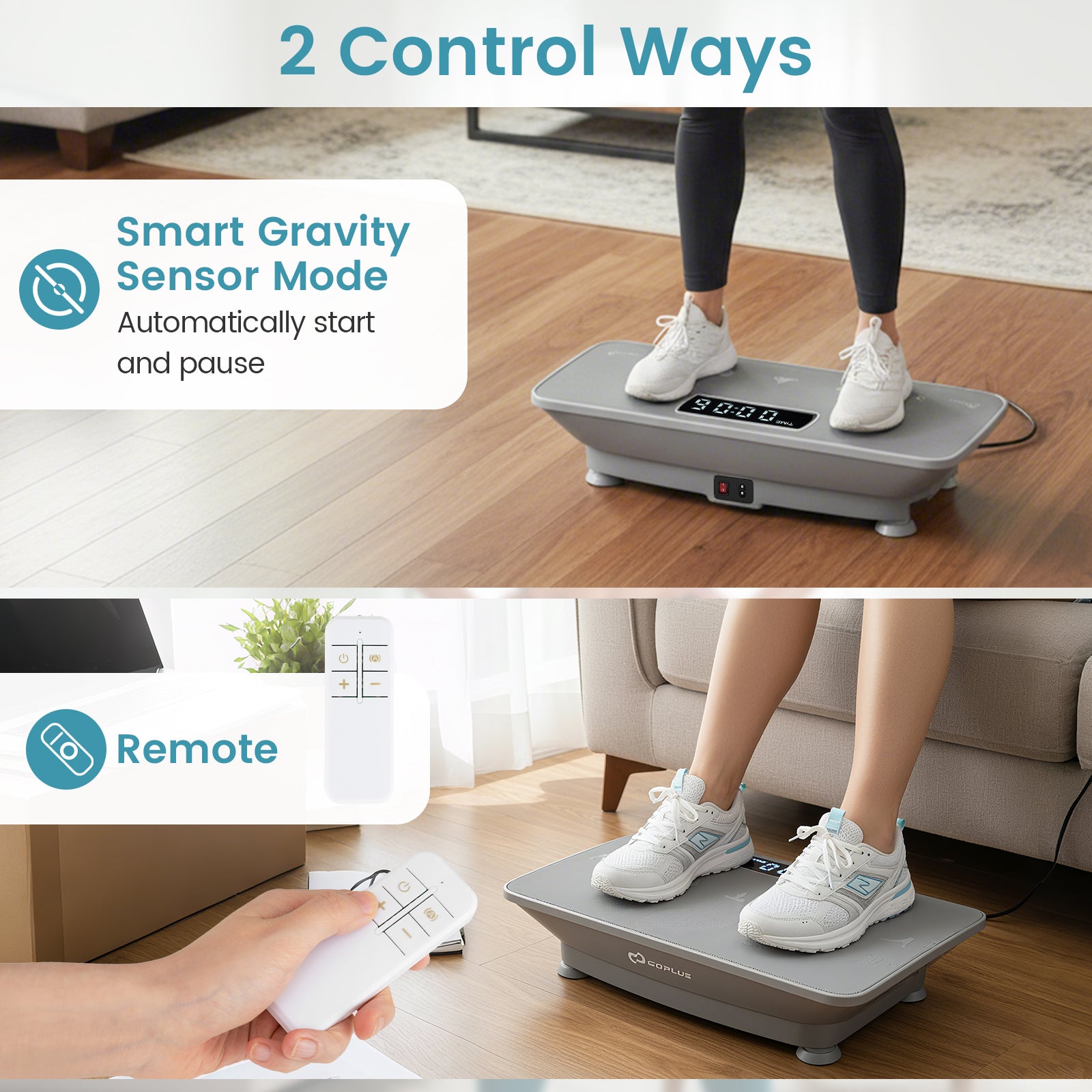 Vibration Plate Exercise Machine with Gravity Sensor for Home, Gray Vibration Exercise Machines at Gallery Canada