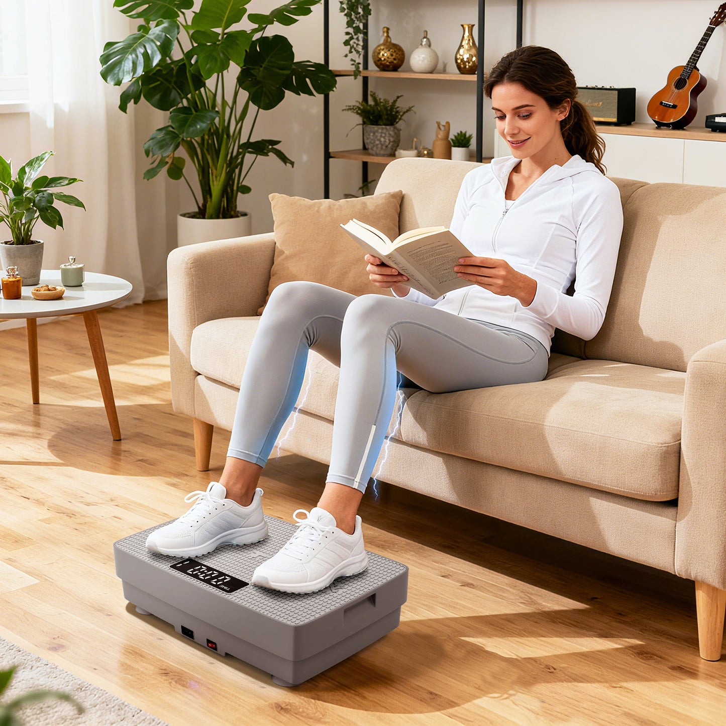 Vibration Plate Exercise Machine with Gravity Sensor and Remote Control for Home Gym, Gray Vibration Exercise Machines at Gallery Canada