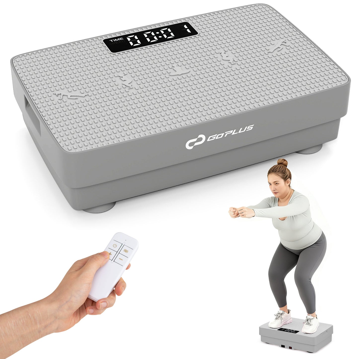 Vibration Plate Exercise Machine with Gravity Sensor and Remote Control for Home Gym, Gray Vibration Exercise Machines at Gallery Canada