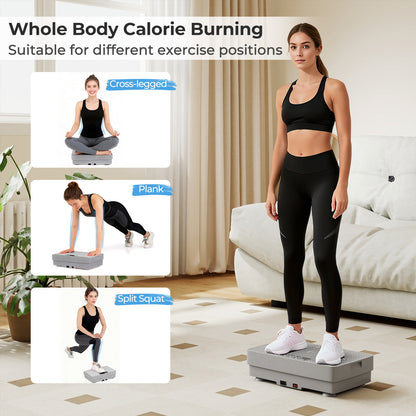 Vibration Plate Exercise Machine with Gravity Sensor and Remote Control for Home Gym, Gray Vibration Exercise Machines at Gallery Canada