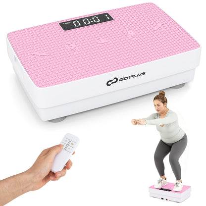 Vibration Plate Exercise Machine with Gravity Sensor and Remote Control for Home Gym, Pink Vibration Exercise Machines at Gallery Canada