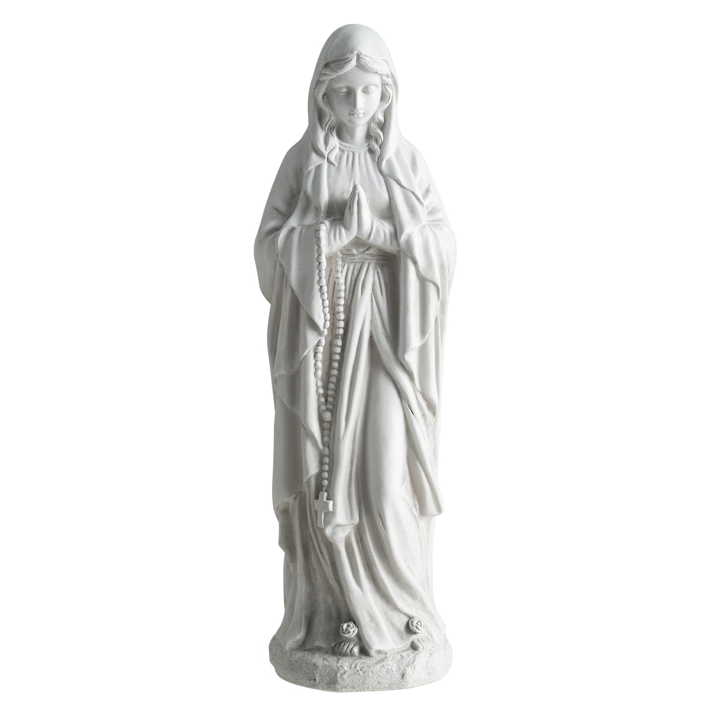 Virgin Mary Statue, 29.5 Inch Tall, Outdoor Religious Sculpture, Gray Outdoor Decor at Gallery Canada